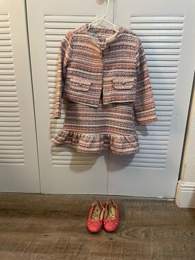 Janie and Jack Tweed Jacket and Ruffle Dress Set. Size 4 T.